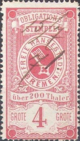Stamp, Obligation, Bremen,  