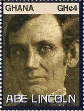 Stamp, 150th Anniversary of the Death of Abraham Lincoln, Ghana,  , Famous People, Heads of State, Politicians