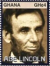 Stamp, 150th Anniversary of the Death of Abraham Lincoln, Ghana,  , Famous People, Heads of State, Politicians