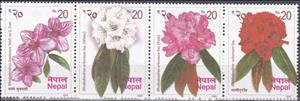 Se-tenant, Rhododendrons, Nepal,  , Flowers, Plants (Flora)