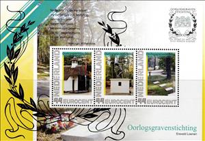 Souvenir Sheet, War Graves Foundation, Netherlands,  , Monuments, Second World War