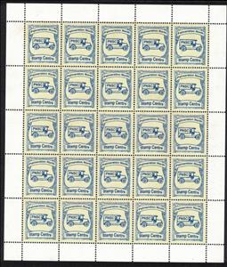 Full Pane, Palmerston North Stamp Centre, New Zealand,  , Advertisements, Cars, Stamp Collectors