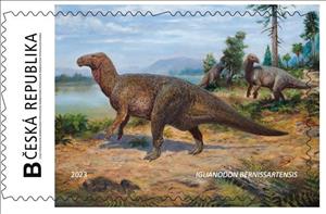 Stamp, Iguanodon Bernissartensis, Personalized and Private Mail Stamps,  , Prehistorical Animals