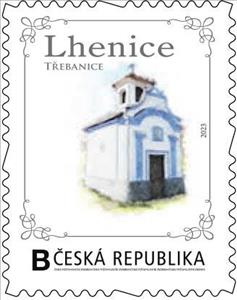 Stamp, Lhenice. Třebanice, Personalized and Private Mail Stamps,  , Churches - Cathedrals - Basilicas - Chapels, Townscapes / City Views