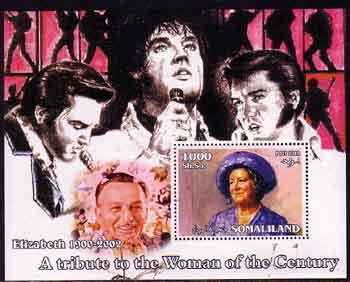 Souvenir Sheet, Elizabeth (1900-2002), Somaliland,  , Famous People