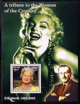 Souvenir Sheet, Elizabeth (1900-2002), Somaliland,  , Famous People