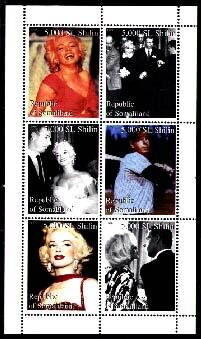 Mini Sheet, Marylin Monroe, Somaliland,  , Famous People