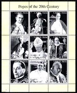 Mini Sheet, Popes of the 20th Century, Somaliland,  , Famous People