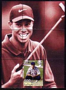 Souvenir Sheet, Tiger Woods, Somaliland,  , Famous People