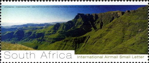 Stamp, View from the Sentinel overlooking the Eastern Buttress, South Africa,  