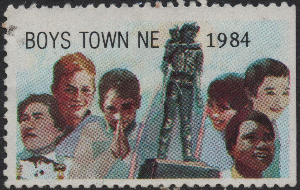 Boys and statue