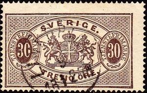 Stamp, Large Coat of Arms, Sweden,  , Coats of Arms, Crowns and Coronets, Heraldic Animals, Лев