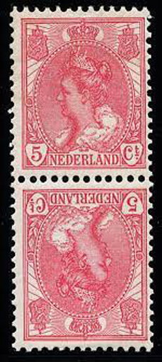 Tete-Beche, Queen Wilhelmina - Reverse Pairs (tête bêche), Netherlands,  , Crowns and Coronets, Famous People, Heads of State, Queens, Royalty, Women