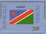 Stamp, Namibia, Mali,  , Flags, U.N.O.