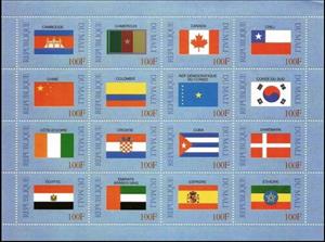 Mini Sheet, Flags od Members of U.N.O., Mali,  , Flags, U.N.O.