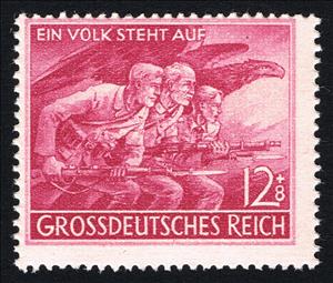 Stamp, Volkssturm members, eagle, Austria,  , Animals (Fauna), Birds, Birds of Prey, Eagles, Weapons