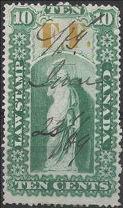 Stamp, Law Stamp Key Type, overprinted FF, Canada,  