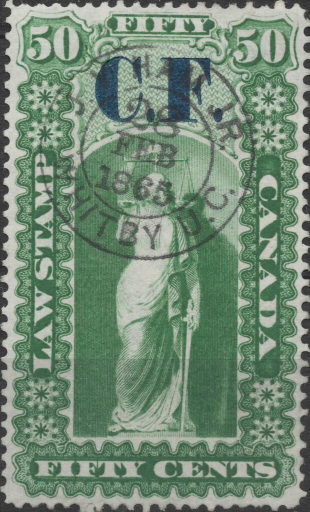 Law Stamp overprinted C.F.