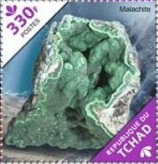 Stamp, Malachite, Chad,  , Minerals