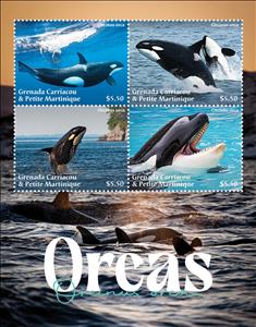Mini Sheet, Orcas, Grenada Carriacou & Petite Martinique,  , Animals (Fauna), Sea (Marine) Mammals, Whales