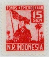 Soldier and flag 'Fons Kemerdekaan'