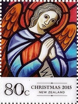 Stamp, Angel, New Zealand,  , Christmas, Stained-glass, Windows
