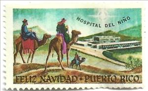 Stamp, Feliz Navidad Puerto Rico, Puerto Rico,  , Animals (Fauna), Camels, Christmas, Hospitals