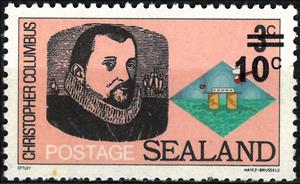 Stamp, Christopher Columbus, United Kingdom- Sealand Cinderella Stamps,  , Explorers