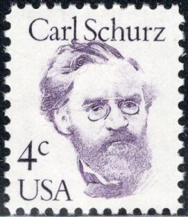 Stamp, Carl Schurz Tagging Omitted, United States of America,  , Famous People, Men, Newspapers, Politicians