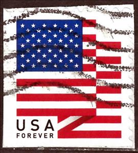 Stamp, USA Flag 2018 - Booklet Pane Single version 2, United States of America,  , Flags