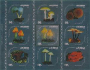 Mini Sheet, Mushrooms (2nd Issue), Abkhazia,  , Mushrooms