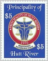 Stamp, Great Seal of Hutt (blue background), Australia,  , Seals (Emblems)