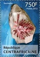 Stamp, Minerals, Central African Republic,  , Minerals
