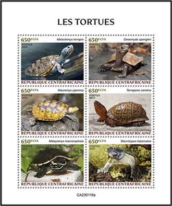 Mini Sheet, Turtles, Central African Republic,  , Animals (Fauna), Reptiles, Turtles