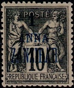 Stamp, Type Sage (Type II), French Colonies,  