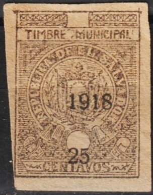 Timbre Municipal with 1918 overprint