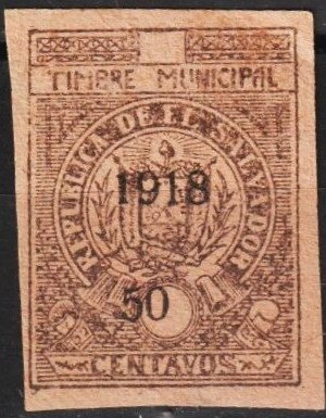 Timbre Municipal with 1918 overprint
