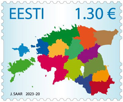 Map of Estonia Showing Counties
