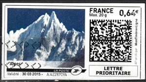 Stamp, Alps in Black, France,  , Landscapes, Mountains