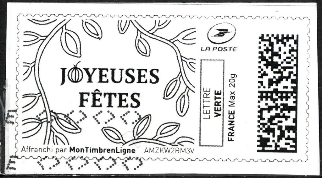 Christmas Wishes. Joyeuses Fetes framed with leaves
