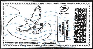 Stamp, Doodle. Dove, France,  , Birds, Drawings