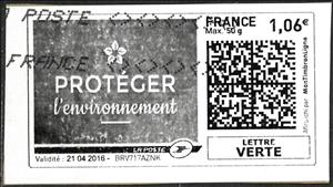Stamp, Grey Protect the Environment. Proteger l'Environnement, France,  , Environment Protection