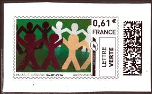 Stamp, Paper Men Decorations in Black, France,  , Stylized Figures / Persons