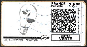 Stamp, Plant in light bulb 5, France,  , Environment Protection, Lamps and Candles