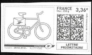 Stamp, Postbike, France,  , Bicycles, Postal Traffic