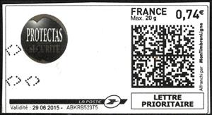 Stamp, Protectas Securite, France,  , Insurances, Logos