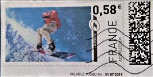 Stamp, Snowboarding 2, France,  , Snowboarding, Sports, Winter Sports