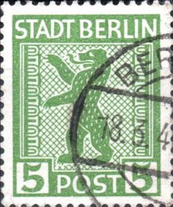 Stamp, Bear, Germany,  Allied Occupation of Berlin (1945),  , Bears, Heraldic Animals