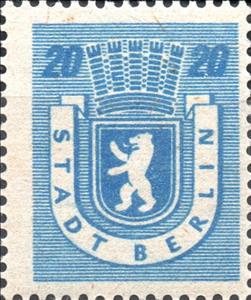 Stamp, Stadt Berlin, Germany,  Allied Occupation of Berlin (1945),  , Bears, Coats of Arms, Heraldic Animals, Mammals, Stylized Animals