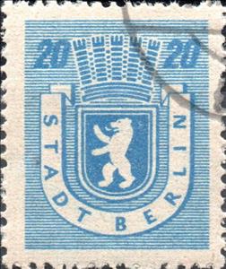 Stamp, Stadt Berlin, Germany,  Allied Occupation of Berlin (1945),  , Bears, Coats of Arms, Heraldic Animals, Mammals, Stylized Animals